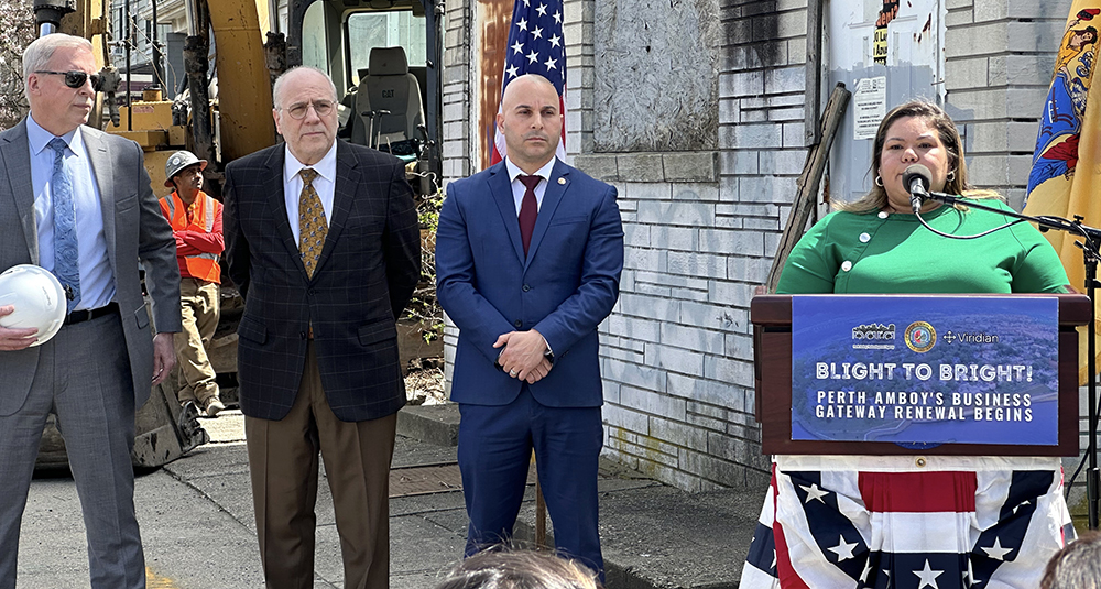Perth Amboy Redevelopment Agency (PARA) Executive Director Tashilee Vazquez speaks during an April 9, 2024, event celebrating Gateway project work in Perth Amboy. - PROVIDED BY CITY OF PERTH AMBOY