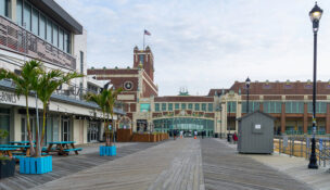 The Asbury Park boardwalk and the iconic convention center, shown in October 2020.