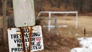 A no trespassing sign featured at the Dupont Pomptain Lakes site. - PROVIDED BY NEW JERSEY OAG