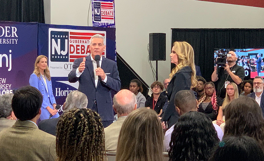 New Jersey's 2025 gubernatorial debate between Republican candidate Jack Ciattarelli and Democratic hopeful Mikie Sherrill took place Sept. 21, 2025, at Rider University.