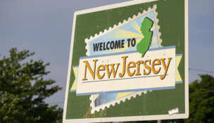 Welcome to New Jersey Highway Message Billboard Roadsign — DEPOSIT PHOTOS