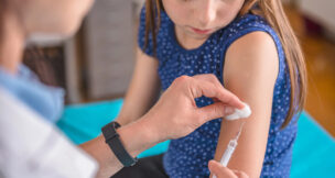 Child receiving a vaccination