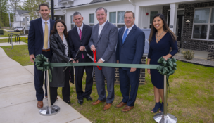 From left: The Michaels Organization Vice President Nick Cangelosi, Voorhees Township Committeewoman Michelle Nocito, Assembly Majority Leader Louis Greenwald, Voorhees Township Mayor Michael Mignogna, Camden County Commissioner Director Louis Cappelli Jr., AND NJHMFA Chief of Multifamily Programs Debra Urban cut the ribbon at Victory Commons in Voorhees Township April 30, 2026. PROVIDED BY CAMDEN COUNTY