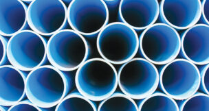 Blue PVC pipe
