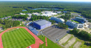 The G. Larry James Stadium at Stockton University in Galloway