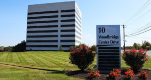 Woodbridge Office Tower at 10 Woodbridge Center Drive is a Class A office building offering ample connectivity in Central Jersey. PROVIDED BY THE KISLAK CO. INC.