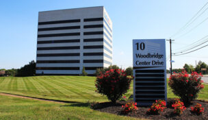 Woodbridge Office Tower at 10 Woodbridge Center Drive is a Class A office building offering ample connectivity in Central Jersey. PROVIDED BY THE KISLAK CO. INC.