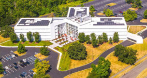 500 College Road E. in Princeton is a Class A office building situated on the Princeton Forrestal Campus. PROVIDED BY JLL